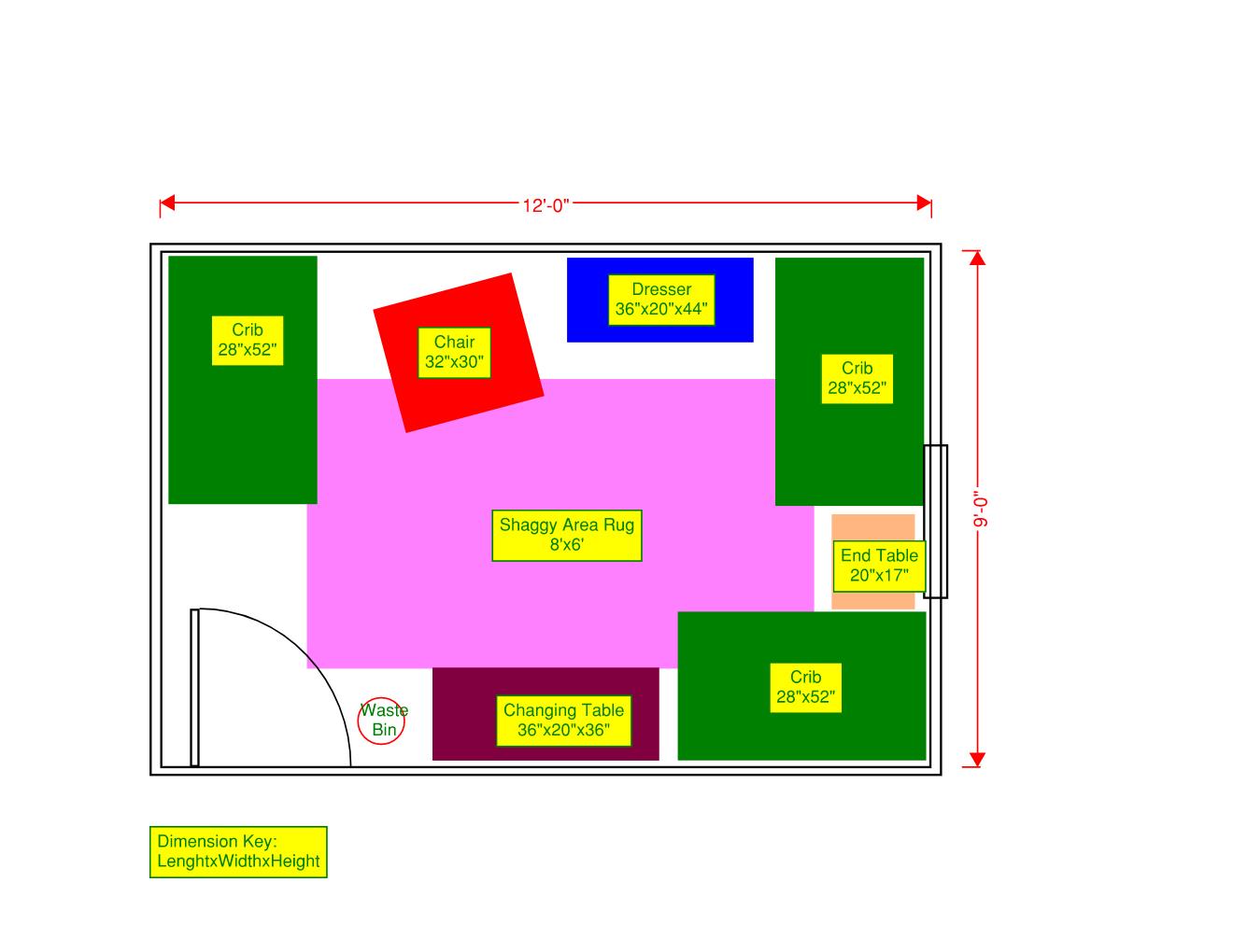 Nursery Triplet Furniture Layout - Long by Andrew F.