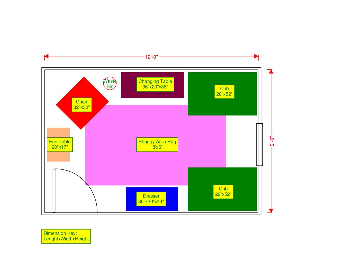 Nursery Twin Furniture Layout - Long by Andrew F.