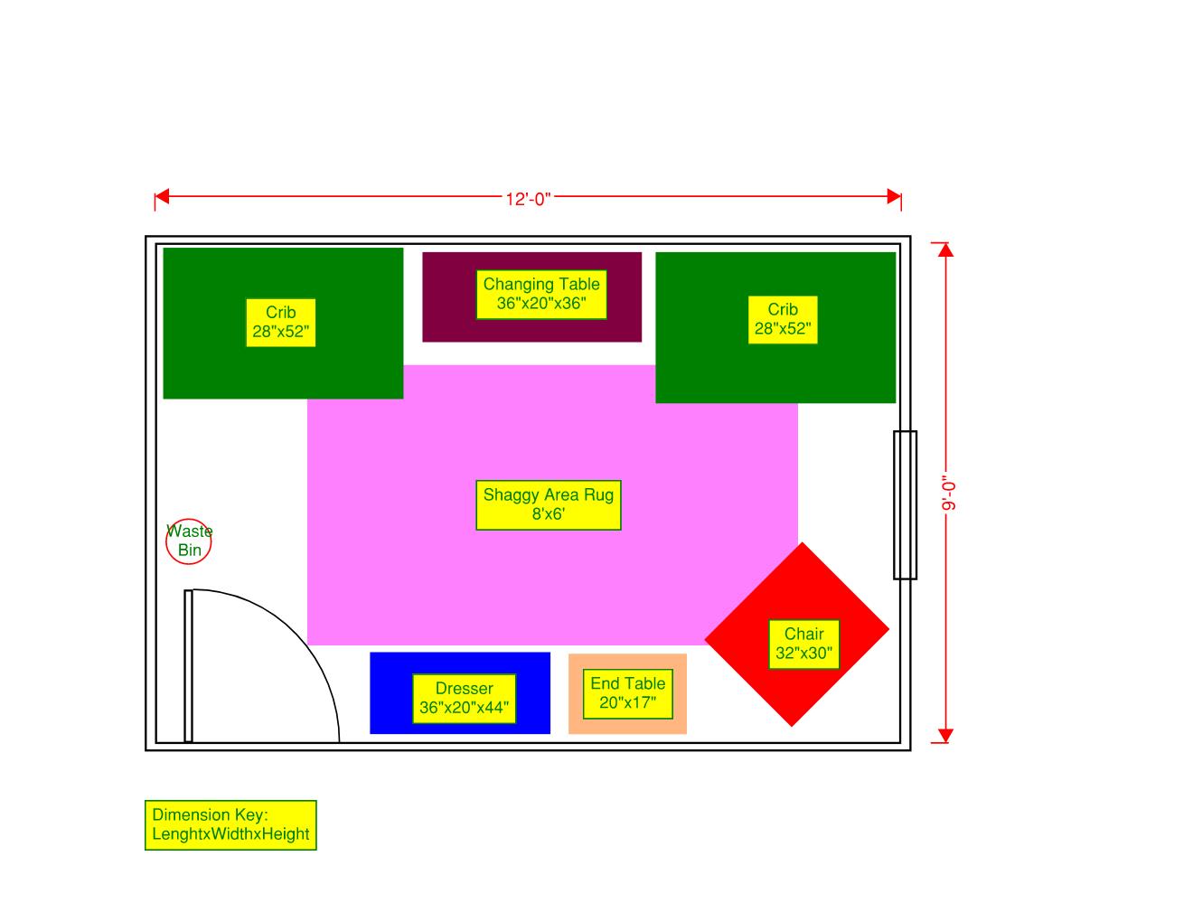 Nursery Twin Furniture Layout - Long By Andrew F.